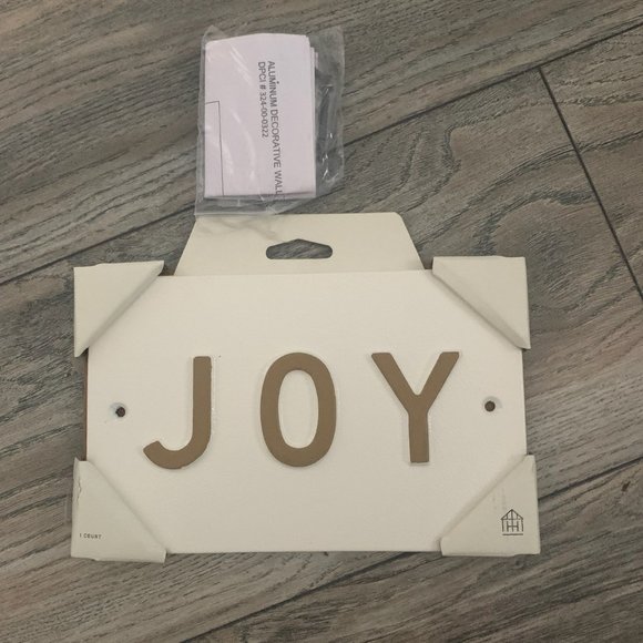 NEW HEARTH & HAND GOLD/WHITE JOY WALL HANGING - Picture 4 of 5